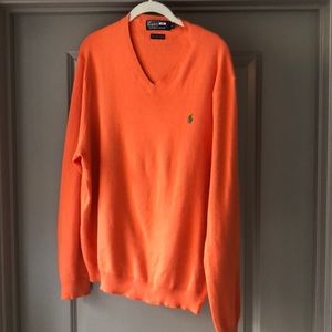 Men’s Polo by Ralph Lauren Orange V-neck Sweater